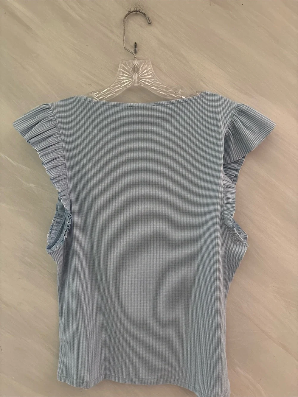 J. Crew Light Blue Pleated Sleeve Knit Top